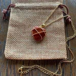 Red Jasper Necklace Red Jasper Pendant Crystal Heart Necklace